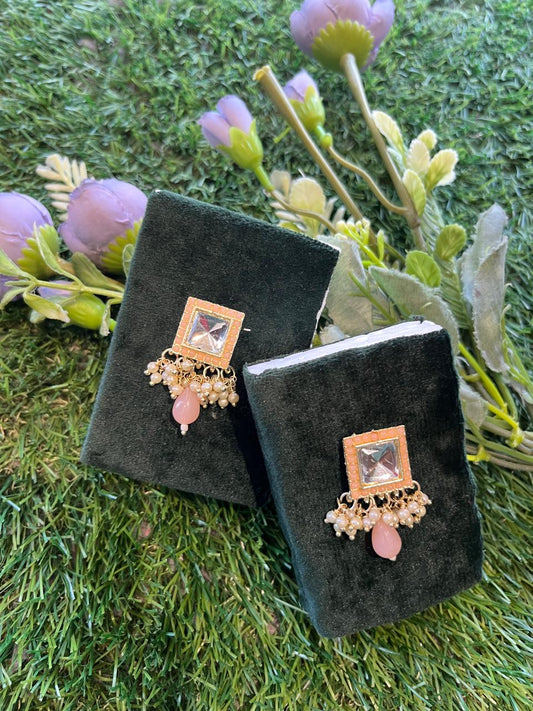 Pearls Peach Earing Set /CKC Jewels