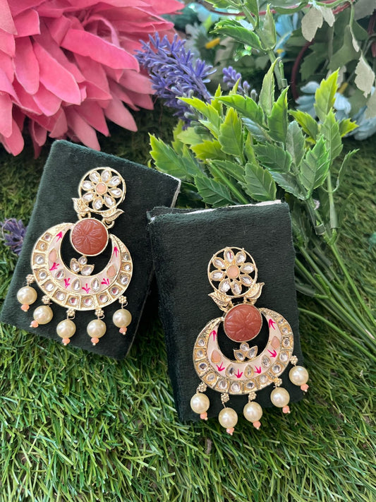 Kundan Light Brown Earing Set /CKC Jewels