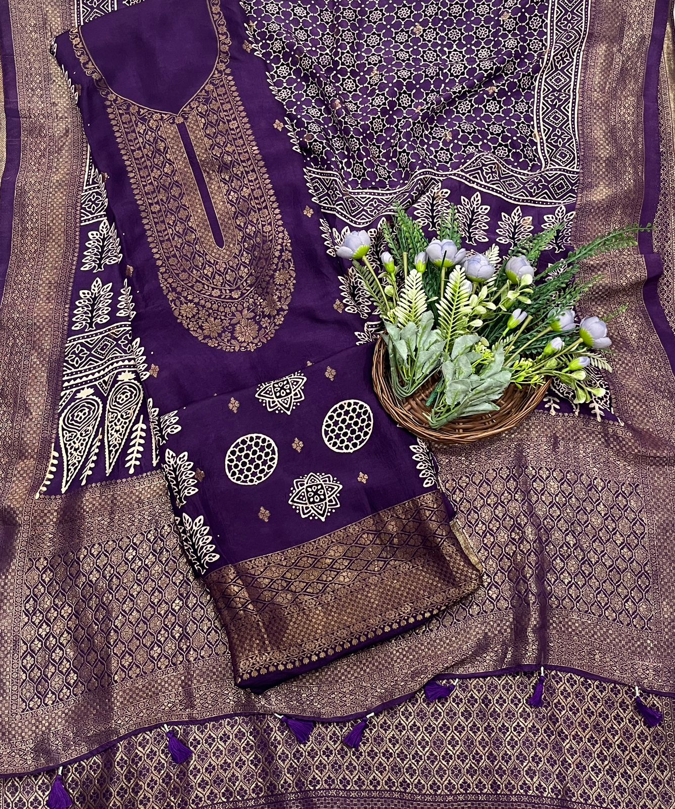 874A Dola Silk Purple Suit Fabric/ CKC Partywear Collection