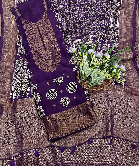 Dola Silk Purple Suit Fabric/ CKC Partywear Collection
