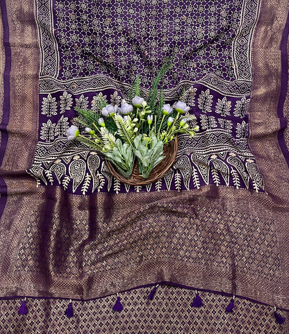 874A Dola Silk Purple Suit Fabric/ CKC Partywear Collection