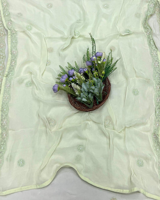 829A Georgette Pista Green Suit Fabric/ CKC Partywear Collection