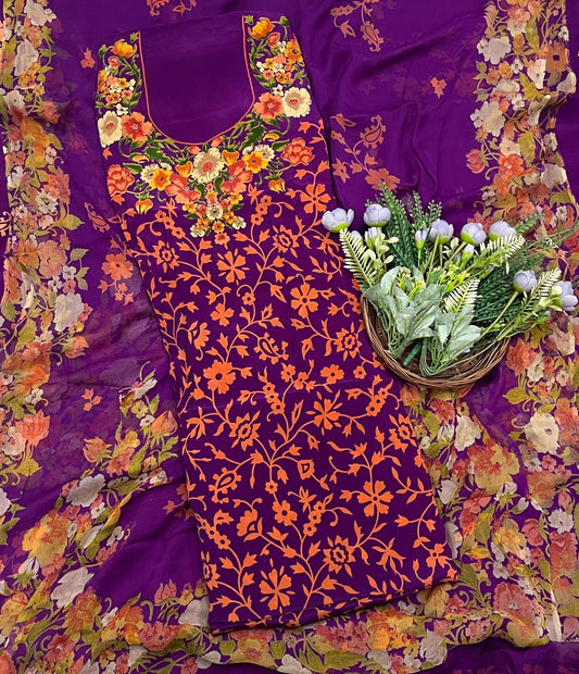 869A Crepe Purple Suit Fabric / CKC Crepe Suits