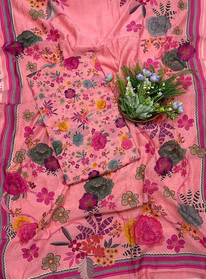 948A Mul Cotton Pink Suit Fabric / CKC Mul Cotton