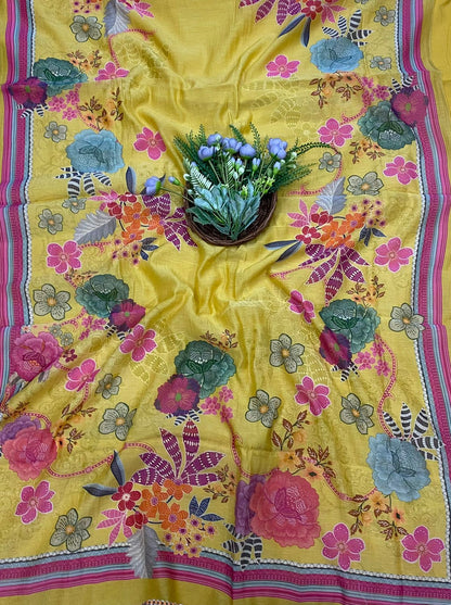 950A Mul Cotton Lemon Suit Fabric / CKC Mul Cotton