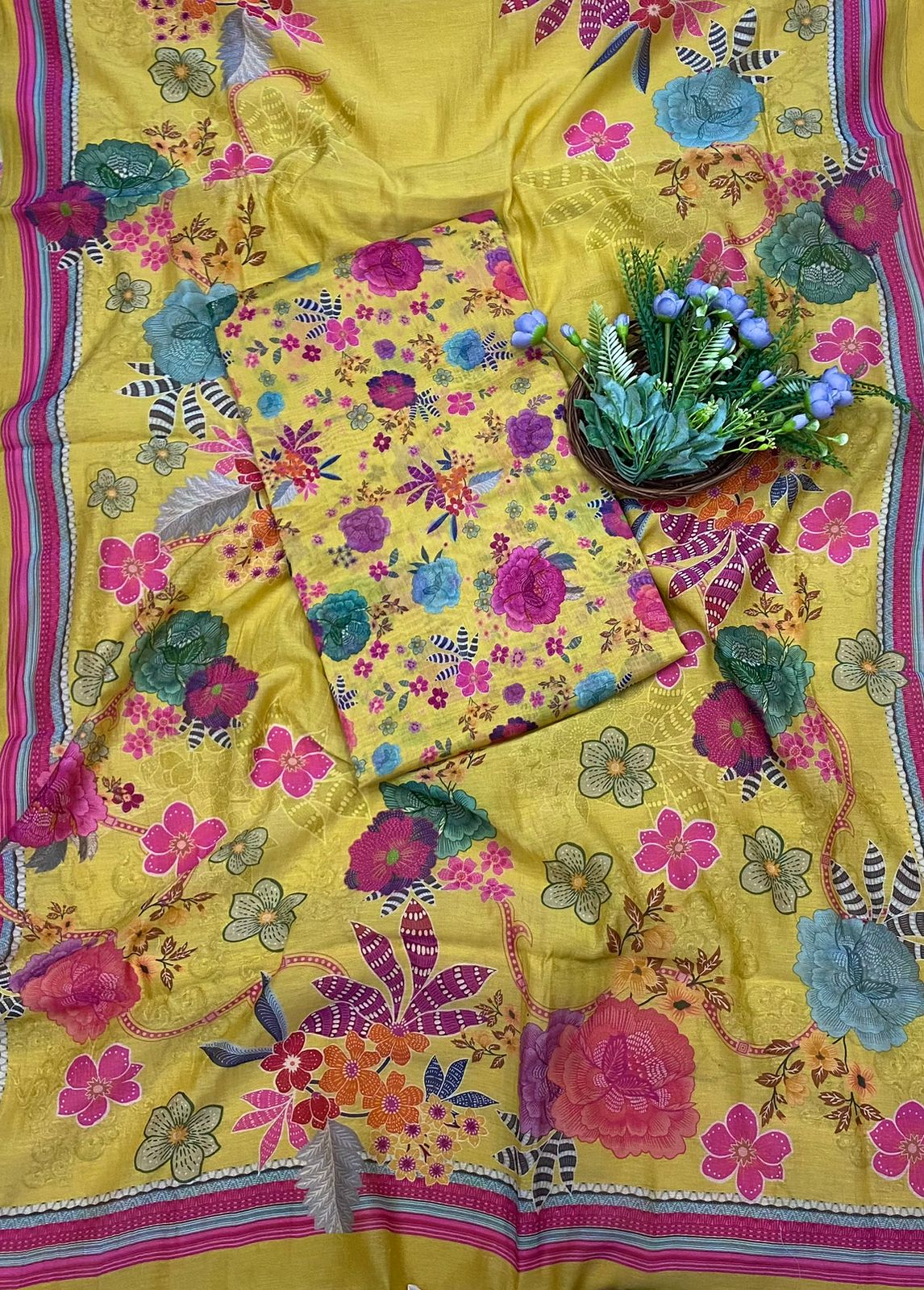 950A Mul Cotton Lemon Suit Fabric / CKC Mul Cotton