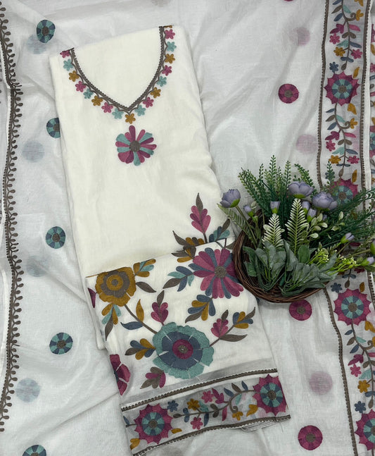 945A Cotton White Suit Fabric / CKC Cotton Bazaar