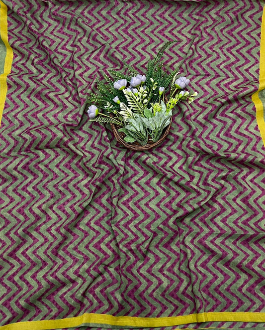 935A Cotton Maroon with yellow Suit Fabric / CKC Cotton Bazaar