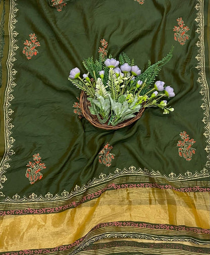 902A Cotton Red with Green Suit Fabric / CKC Cotton Bazaar
