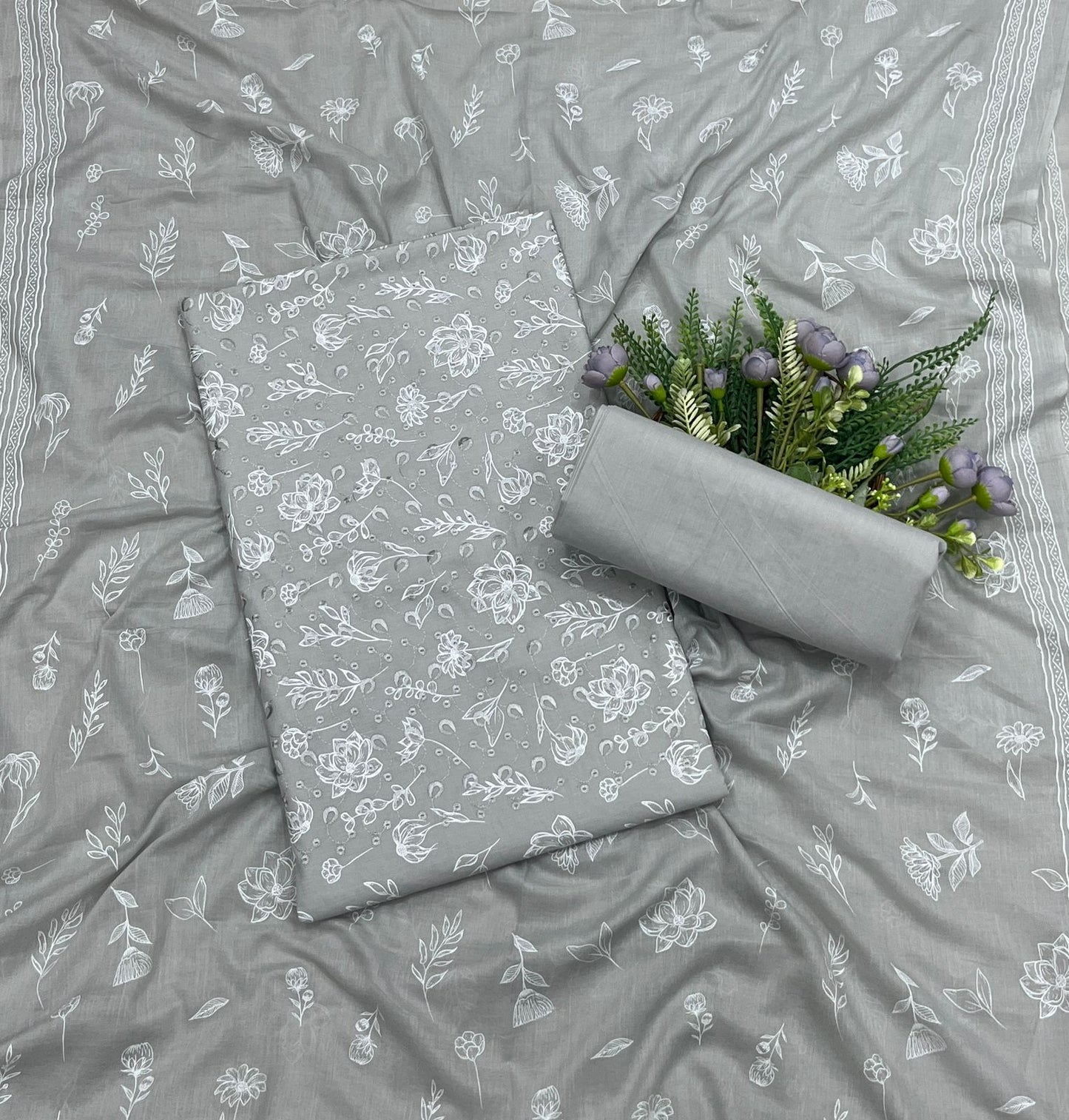 957A Cotton Grey Suit Fabric / CKC Cotton Bazaar