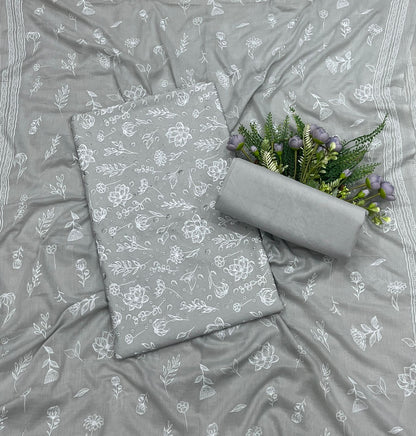 957A Cotton Grey Suit Fabric / CKC Cotton Bazaar