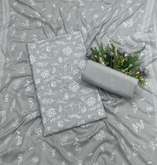 957A Cotton Grey Suit Fabric / CKC Cotton Bazaar