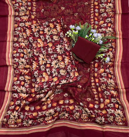 970A Georgette Maroon Suit Fabric / CKC Georgette Suits