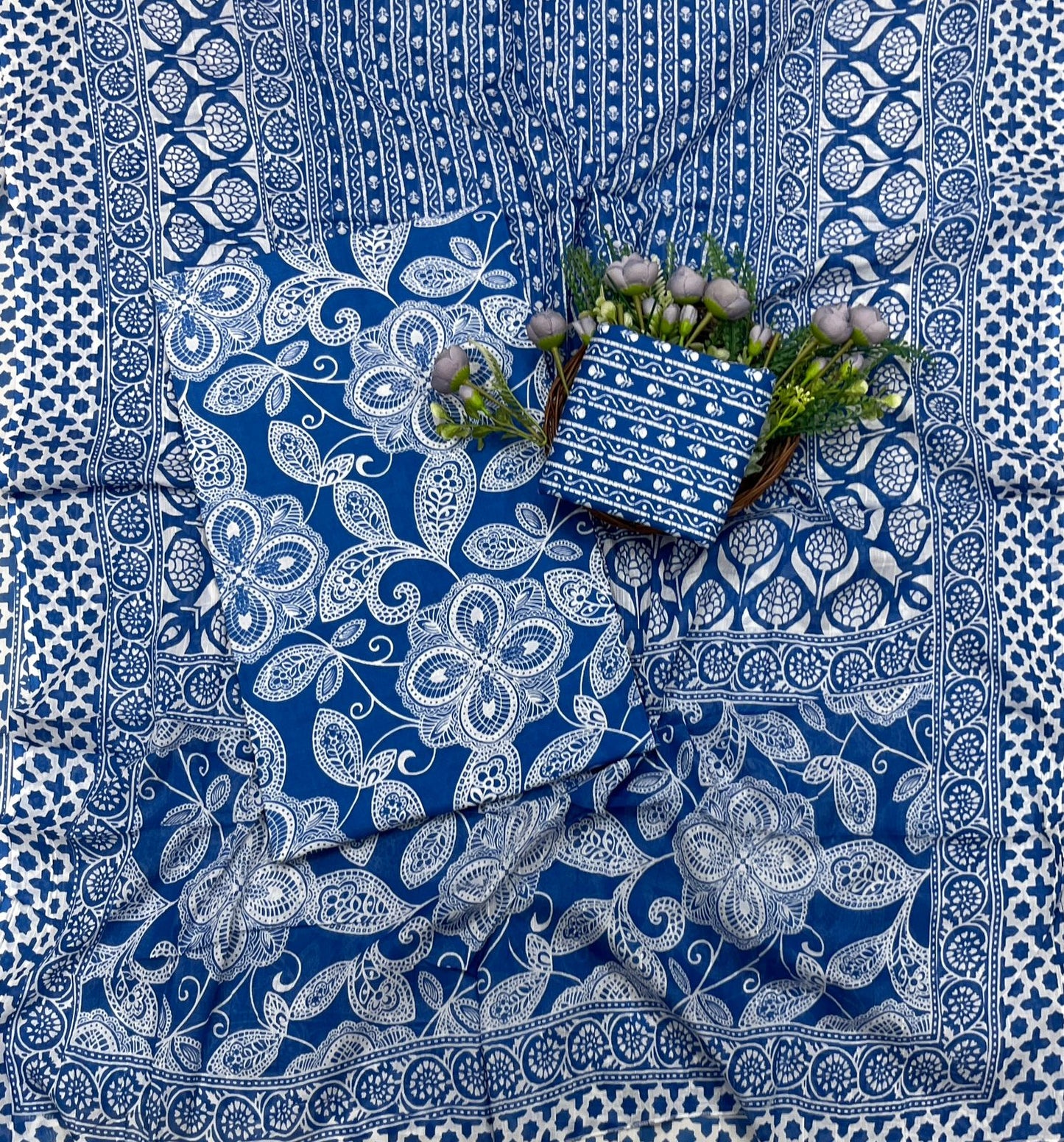 CKC 16B Cotton Blue Suit Fabric / CKC Cotton Bazaar