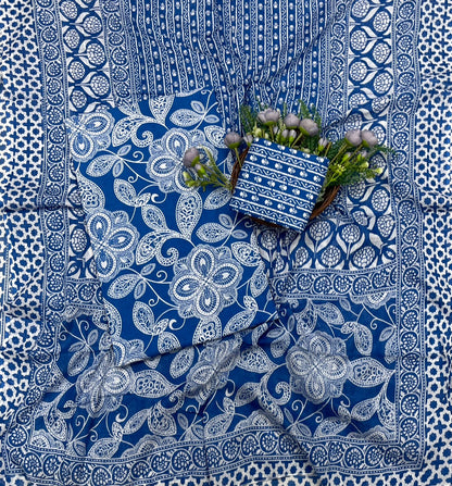 CKC 16B Cotton Blue Suit Fabric / CKC Cotton Bazaar