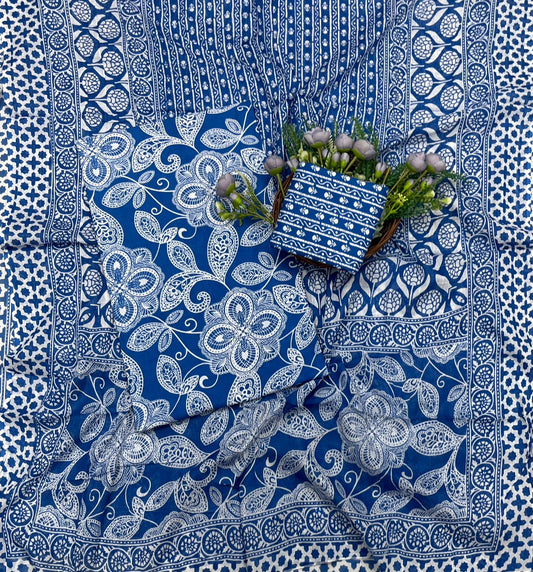 CKC 16B Cotton Blue Suit Fabric / CKC Cotton Bazaar