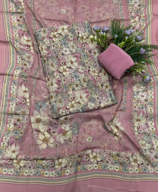 981A Georgette Dusty Pink Suit Fabric / CKC Georgette Suits