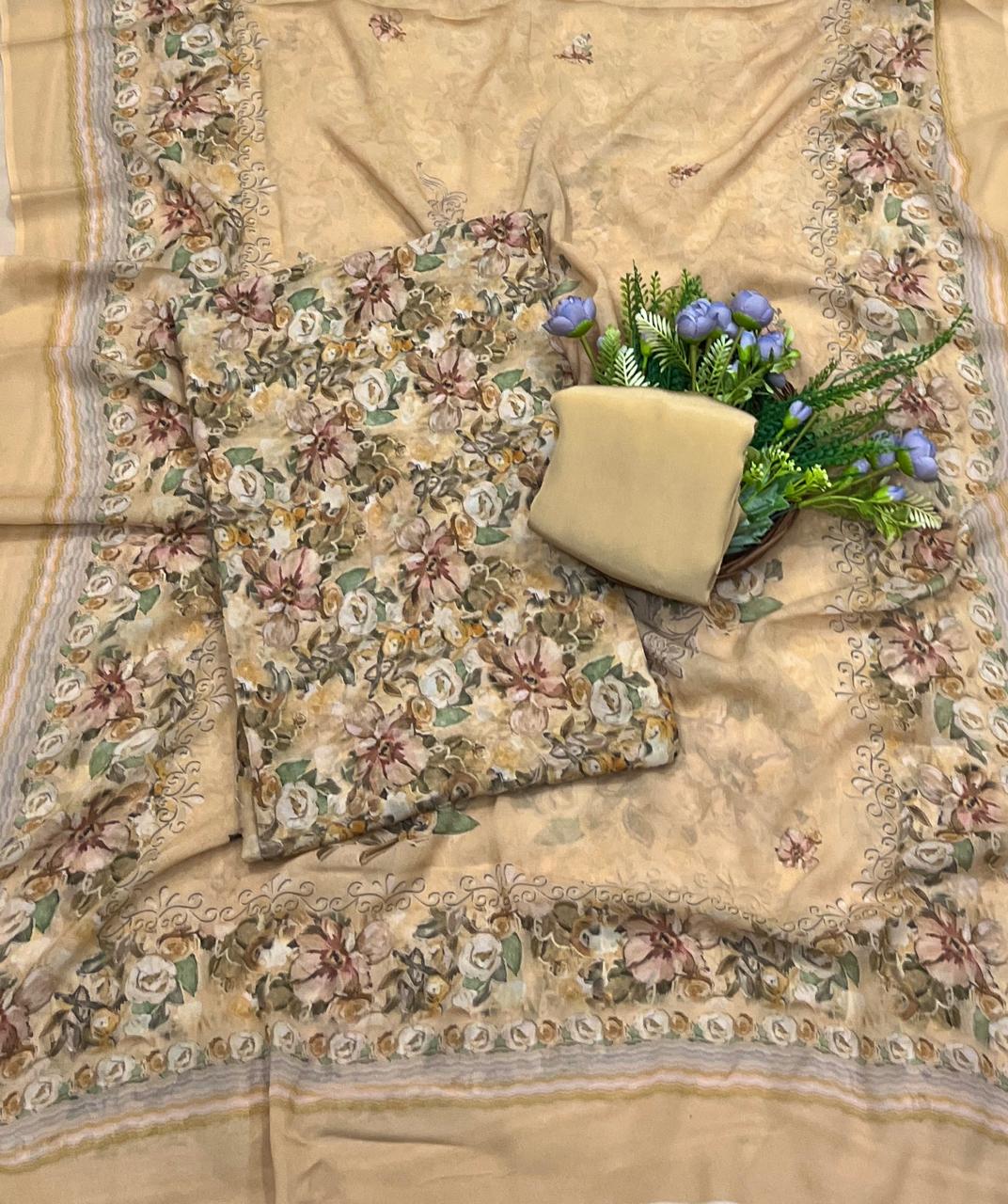 976A Georgette Dusty Skin Suit Fabric / CKC Georgette Suits