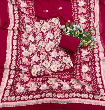 978A Georgette Magenta Suit Fabric / CKC Georgette Suits