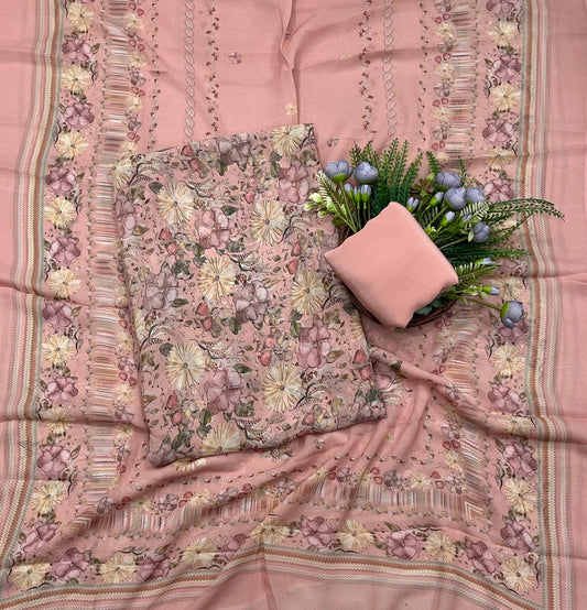 969A Georgette Dusty Peach Suit Fabric / CKC Georgette Suits