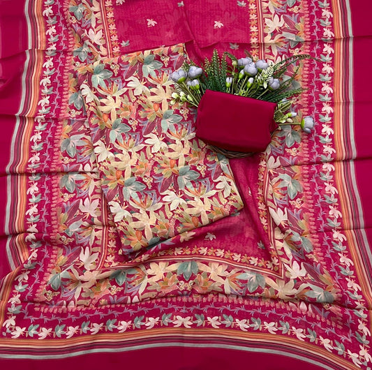 968A Georgette Magenta Suit Fabric / CKC Georgette Suits