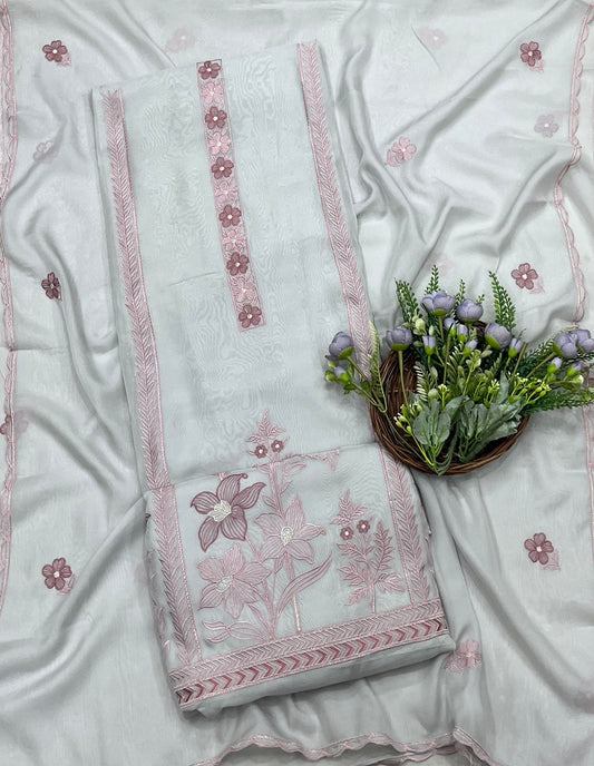 997A Organza Light Gray Suit Fabric/ CKC Partywear Collection
