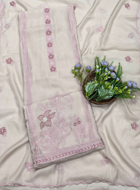 2B Organza Dusty Skin Suit Fabric/ CKC Partywear Collection