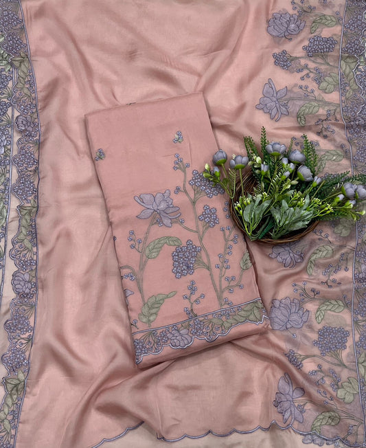 995A Organza Dusty Peach Suit Fabric/ CKC Partywear Collection