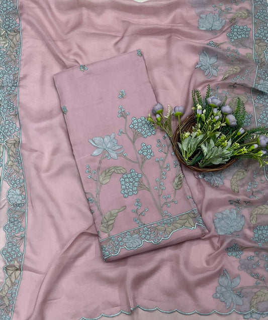 998A Organza Dusty Powder Pink Suit Fabric/ CKC Partywear Collection