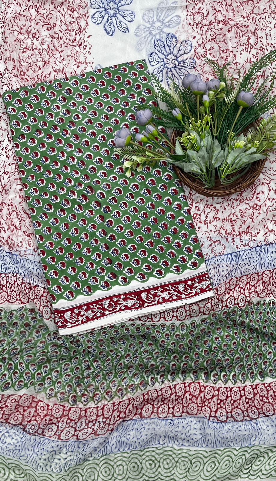 11B Cotton Green Suit Fabric / CKC Cotton Bazaar