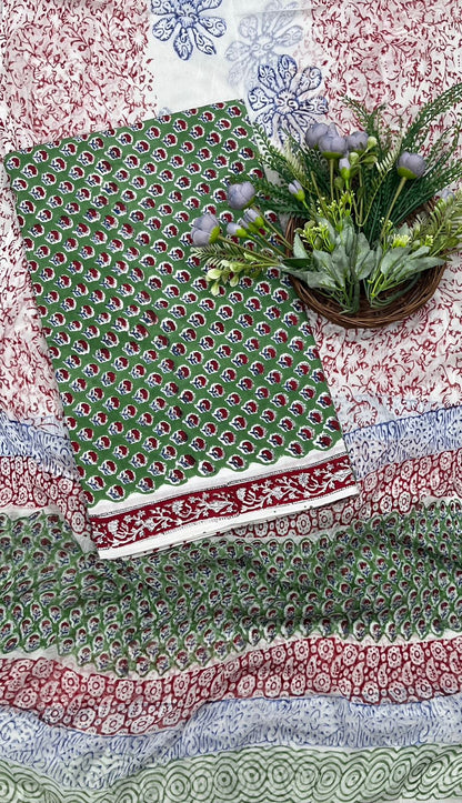 11B Cotton Green Suit Fabric / CKC Cotton Bazaar