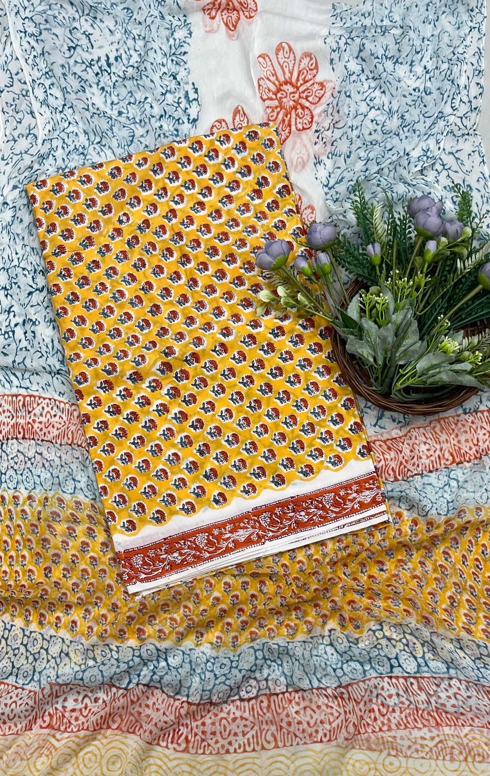 12B Cotton Yellow Suit Fabric / CKC Cotton Bazaar