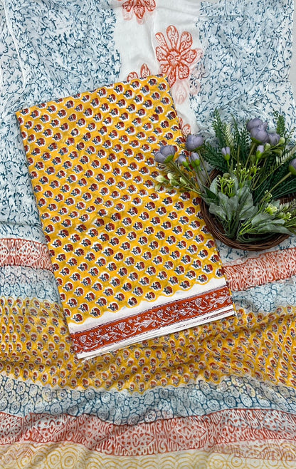 12B Cotton Yellow Suit Fabric / CKC Cotton Bazaar