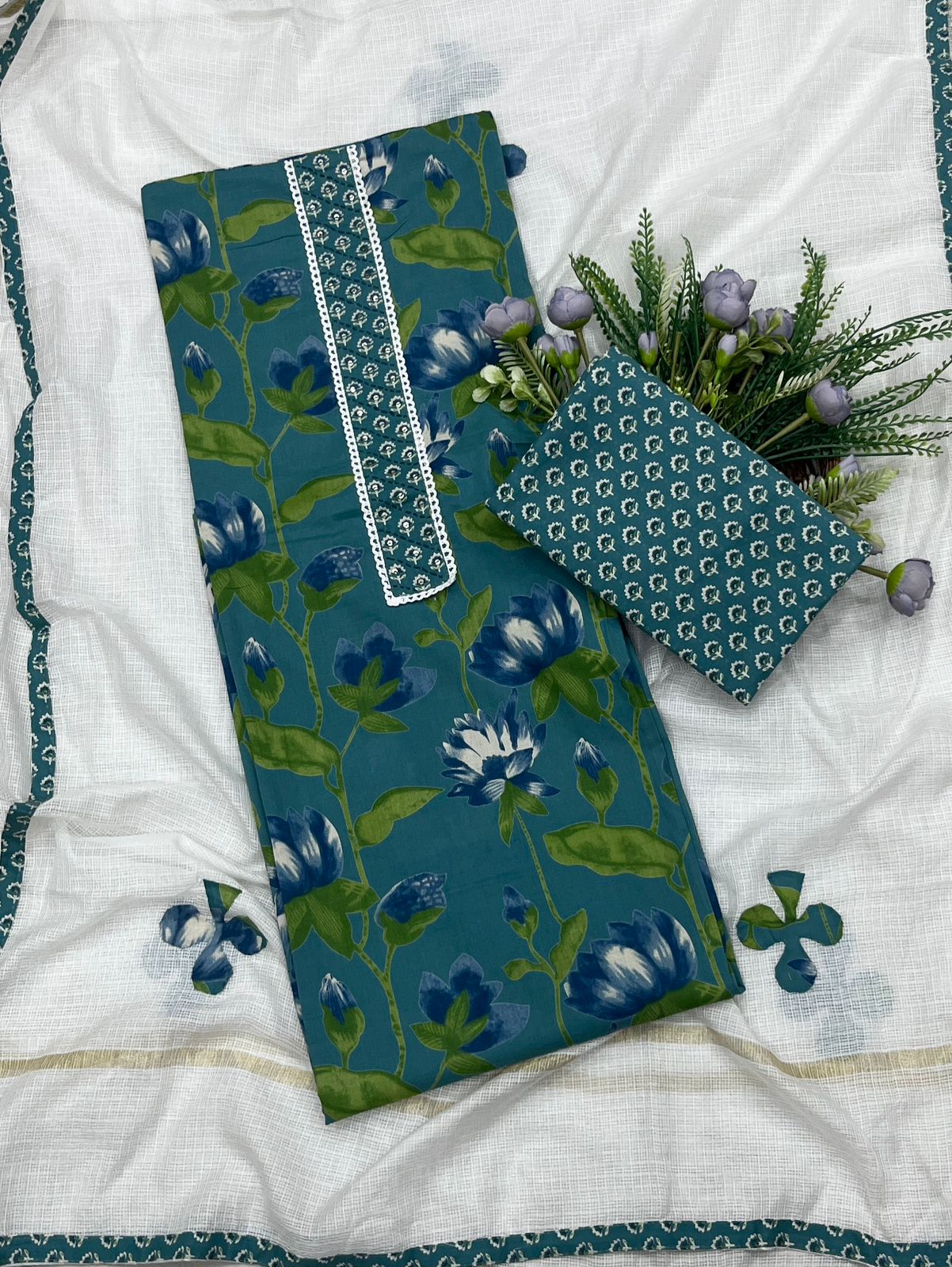 26B Cotton Dusty Sea Blue Suit Fabric / CKC Cotton Bazaar