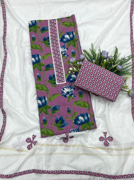 25B Cotton Dusty Lilac Suit Fabric / CKC Cotton Bazaar