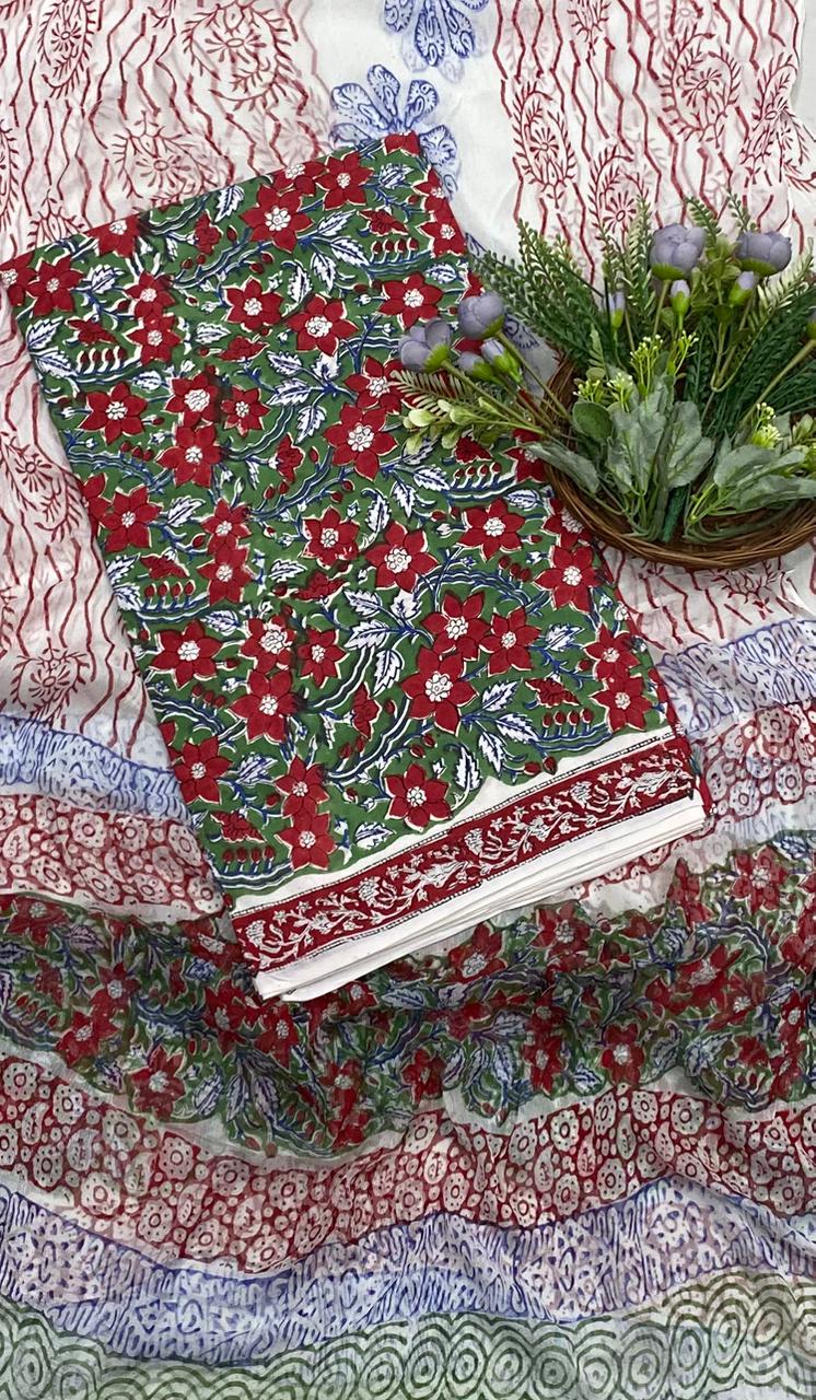 54B Cotton Green Suit Fabric / CKC Cotton Bazaar