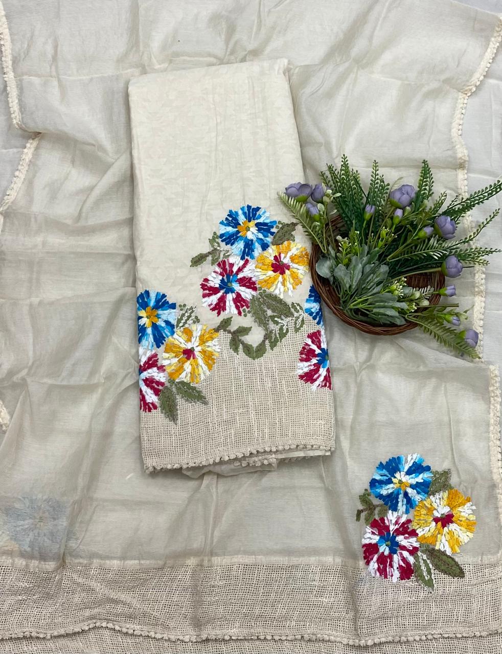 89B Mul Beige Color Suit Fabric / CKC Mul Cotton