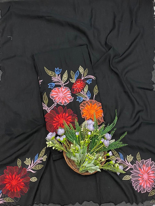 95B Mul Black Color Suit Fabric / CKC Mul Cotton