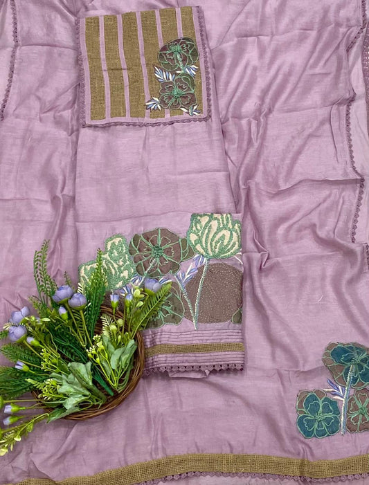 104B Mul Lilac Color Suit Fabric / CKC Mul Cotton