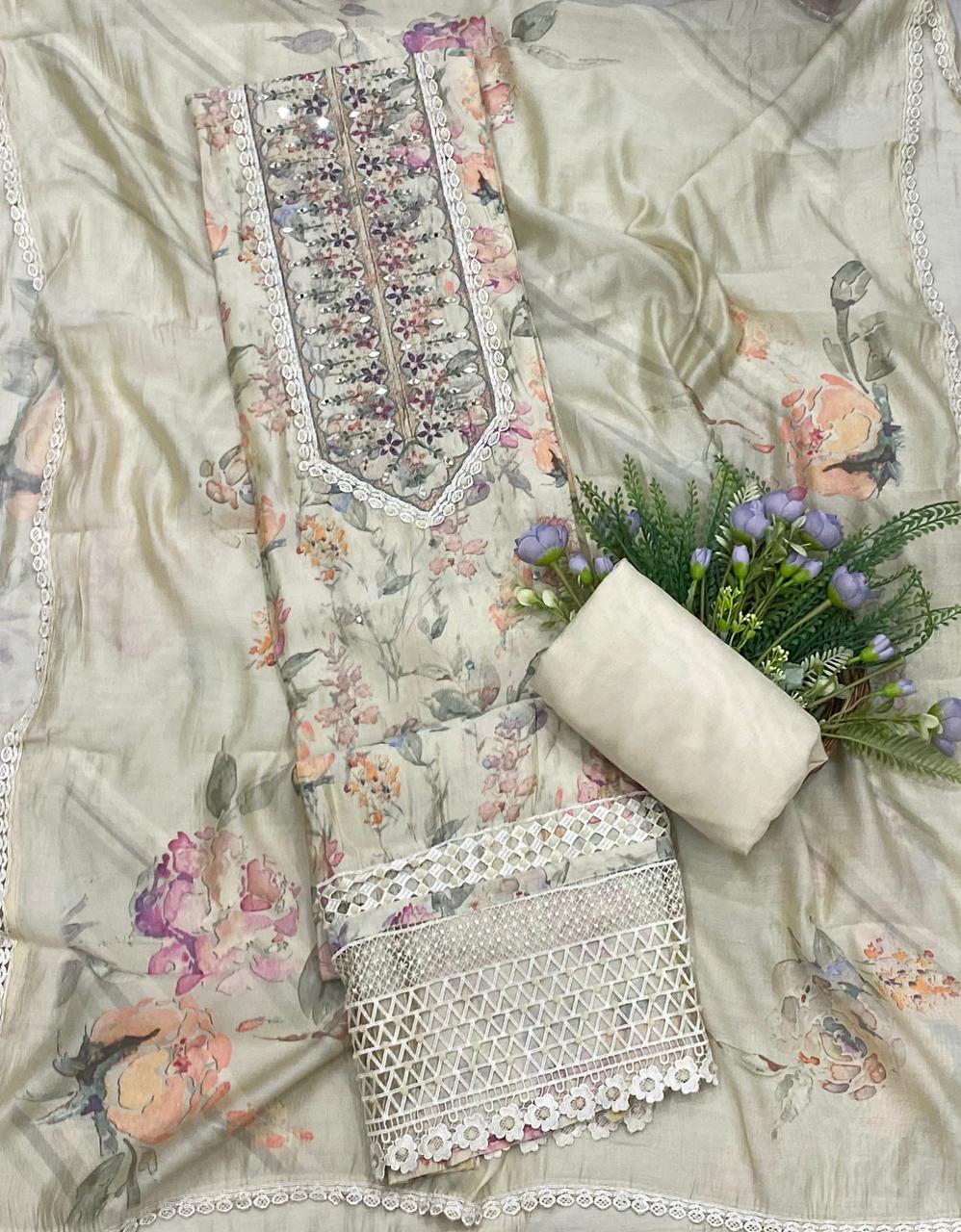 130B Modal Cotton Sea Green Color Suit Fabric / CKC Cotton Bazaar