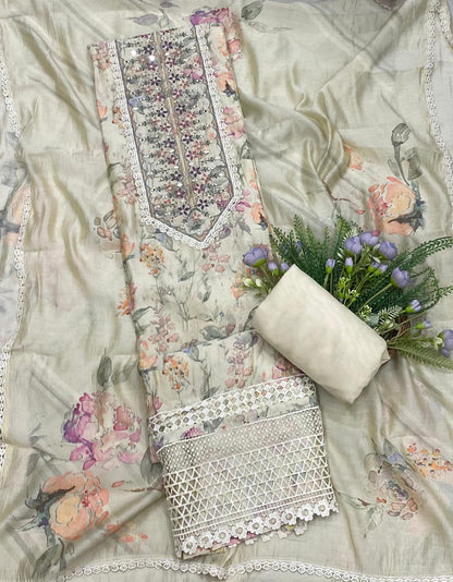 130B Modal Cotton Sea Green Color Suit Fabric / CKC Cotton Bazaar