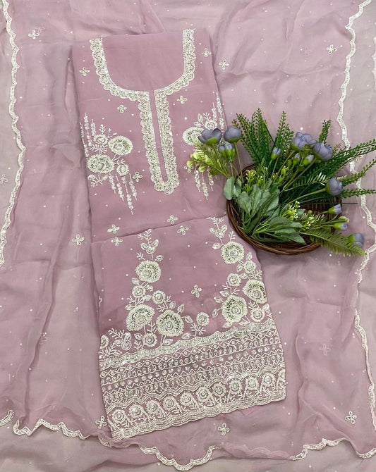 111B Georgette Lilac Color Suit Fabric/ CKC Partywear Collection