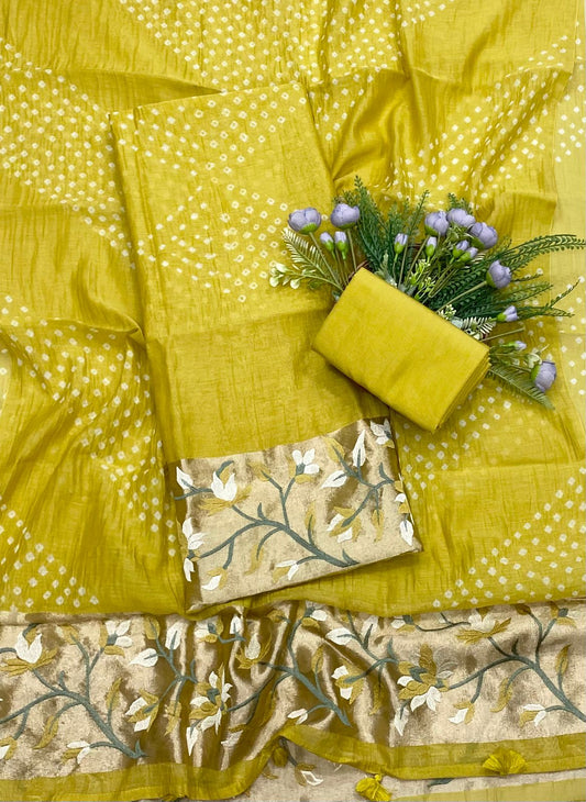 132B Pure Mul Cotton Mustard Color Suit Fabric / CKC Mul Cotton