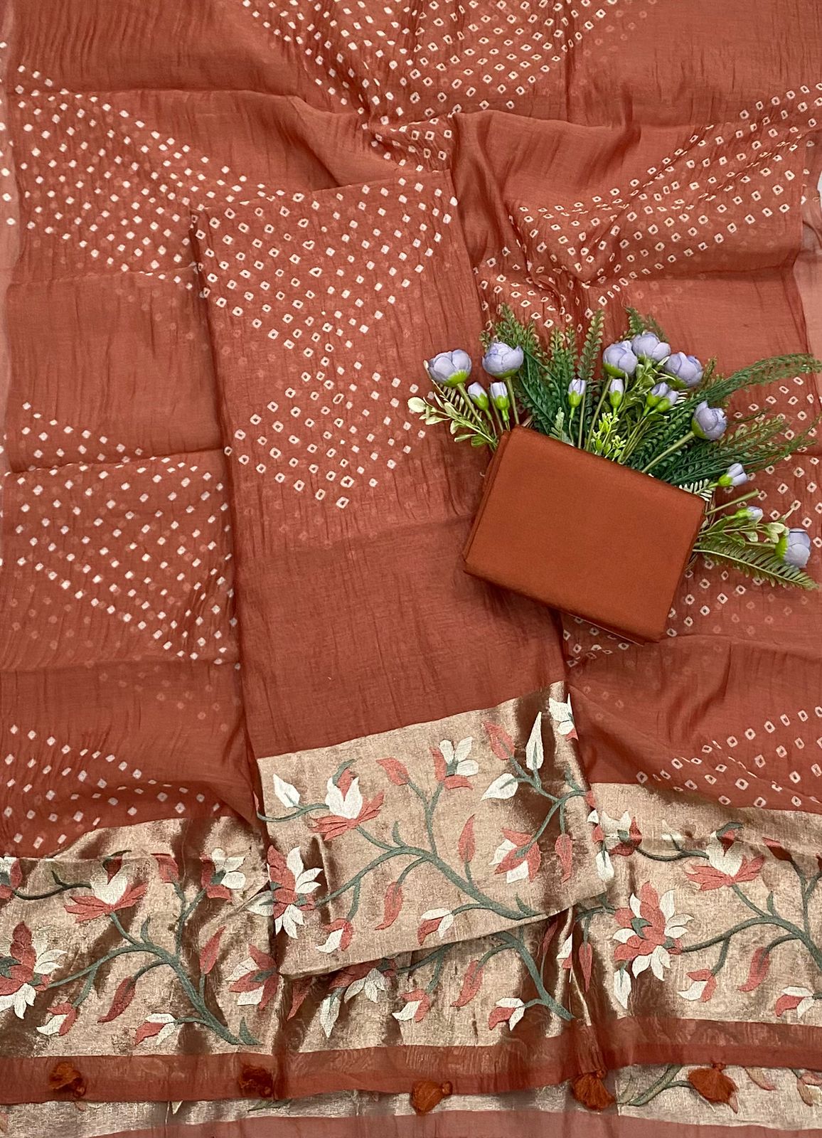134B Pure Mul Cotton Rust Red Color Suit Fabric / CKC Mul Cotton