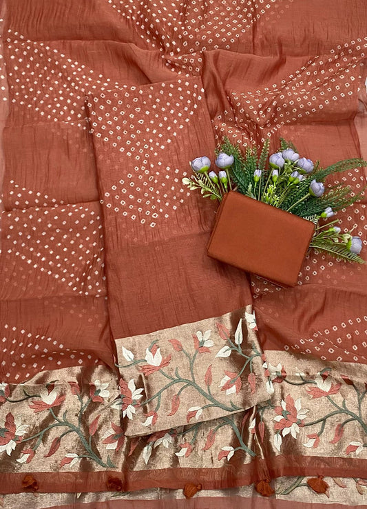 134B Pure Mul Cotton Rust Red Color Suit Fabric / CKC Mul Cotton