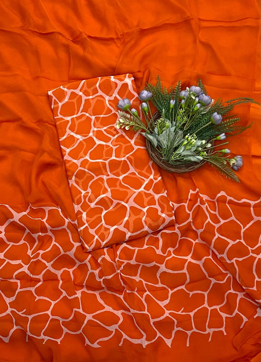 145B Chiffon Orange Suit Fabric / CKC Chiffon Suits