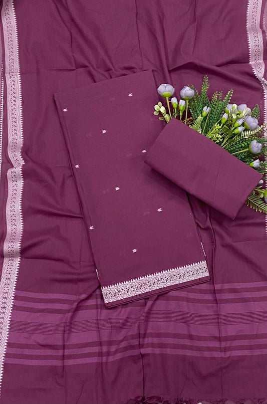 204B Cotton Dark Purple Color Suit Fabric / CKC Cotton Bazaar