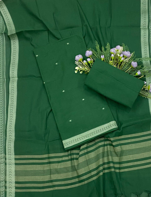 205B Cotton Green Color Suit Fabric / CKC Cotton Bazaar