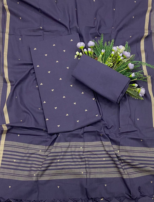206B Cotton Steel Grey Color Suit Fabric / CKC Cotton Bazaar