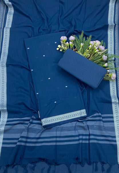 202B Cotton Blue Color Suit Fabric / CKC Cotton Bazaar